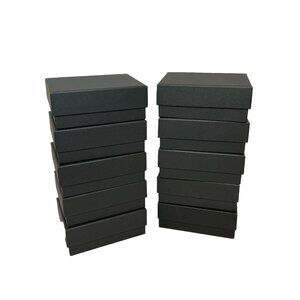 Jewelry Box Lot of 22 Black Gray Matte Cardboard Gift Boxes 4.5 x 3.5 x 1.75"